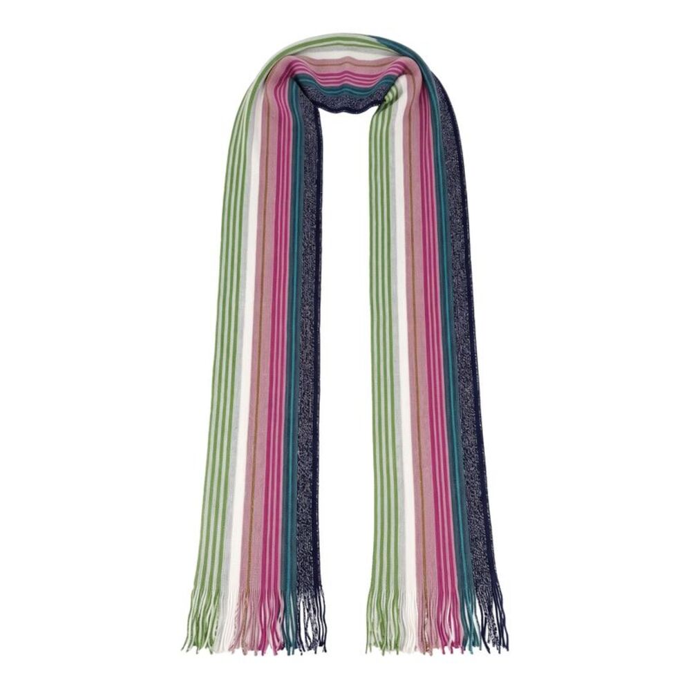 Missoni Metallic Multicolor Classic Stripe Viscose Blend Scarf